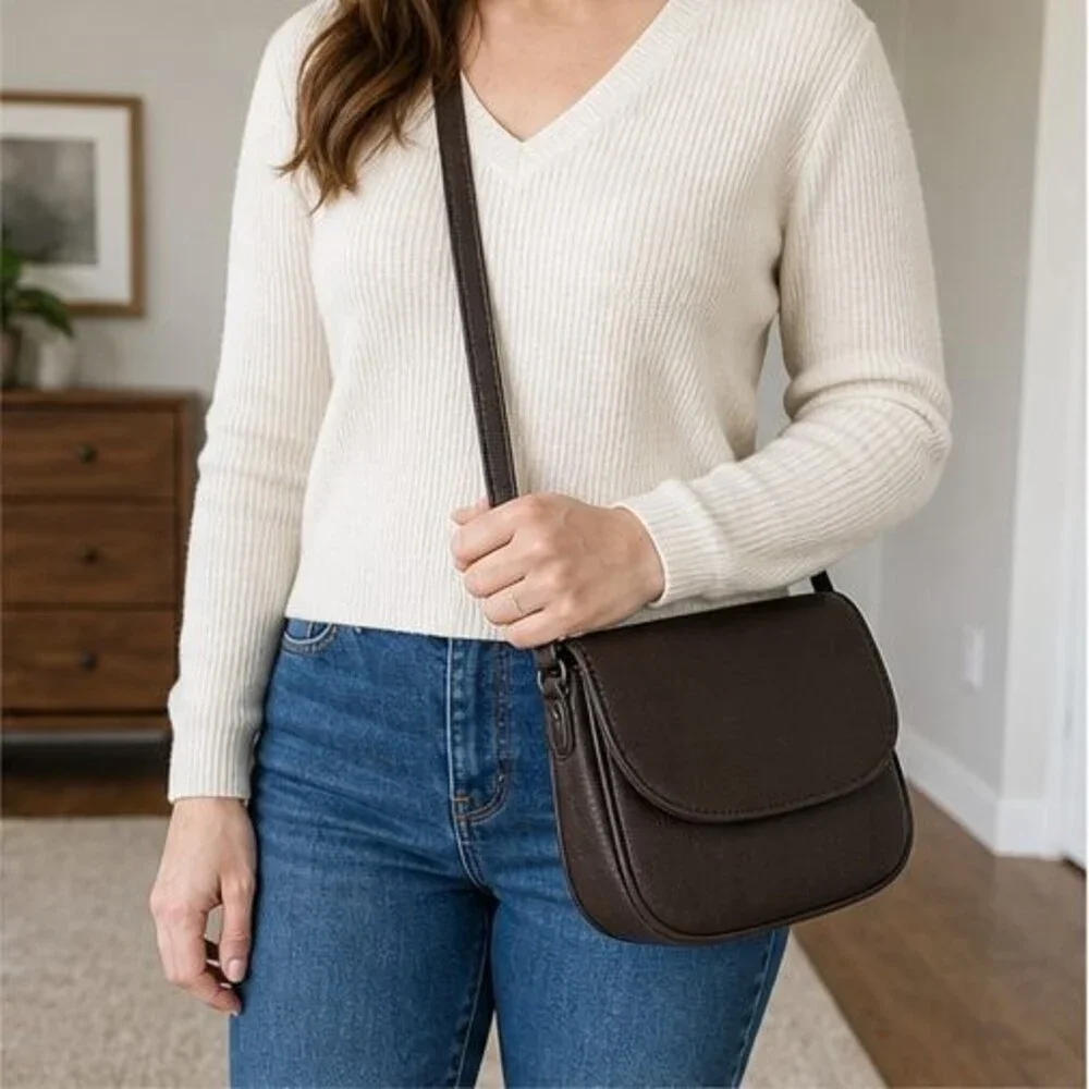 Mauve Zip Crossbody Bag
